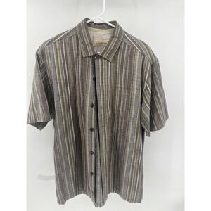 Tommy Bahama Men's Large Silk Cotton Blend Short Sleeve Button-Up Shirt